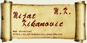 Mijat Kikanović vizit kartica